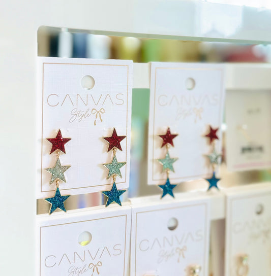 Americana Linked Stars Earring