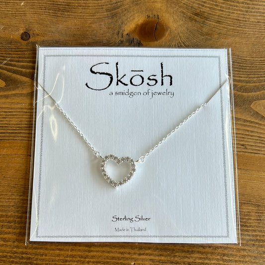 Silver Heart with Dimond Necklace