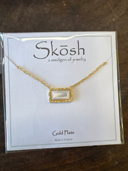 Gold Stone Necklace & Earrings