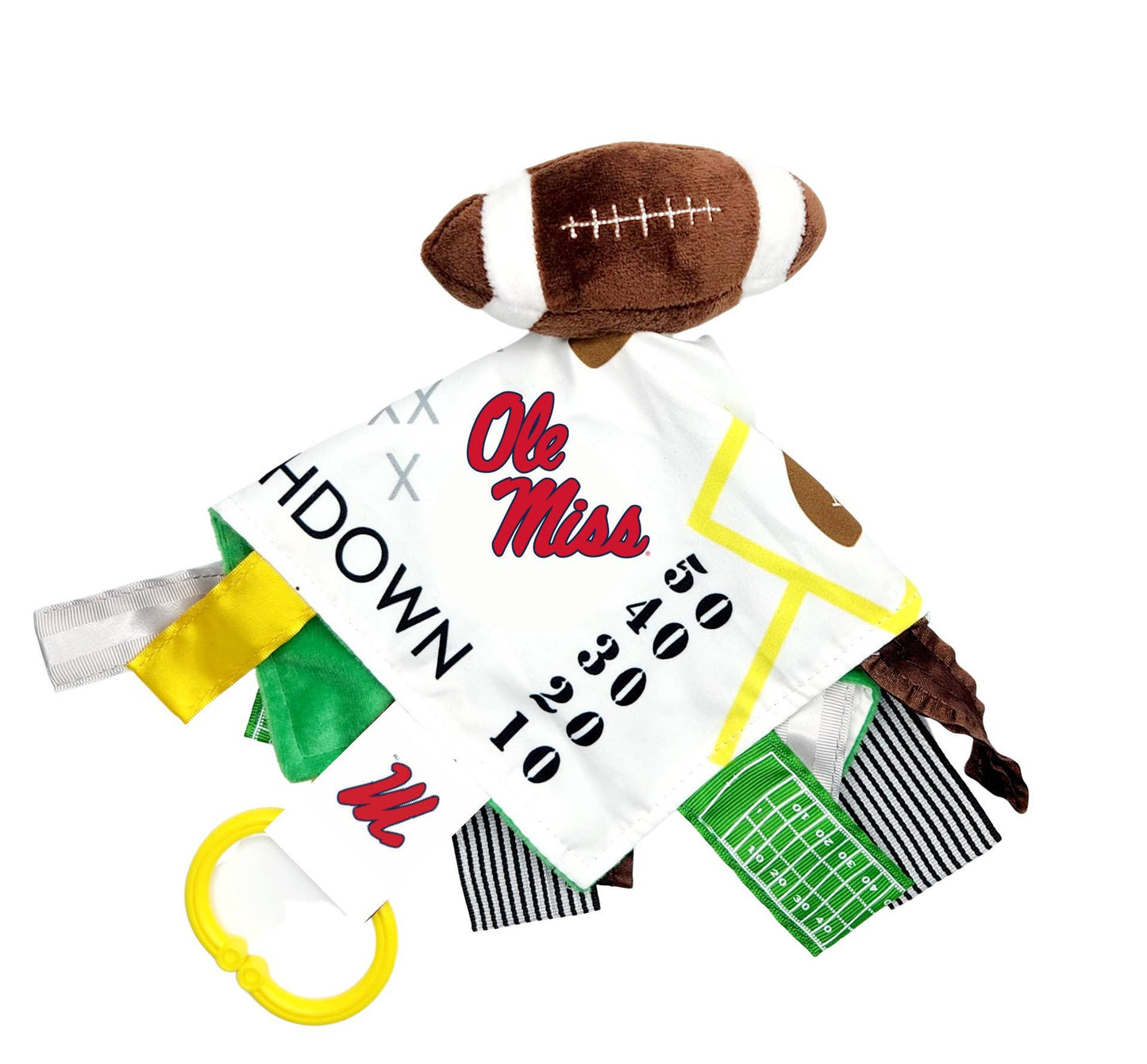 Ole Miss Rebels Stroller Tag Toy Learning Lovey: 10x10 Football