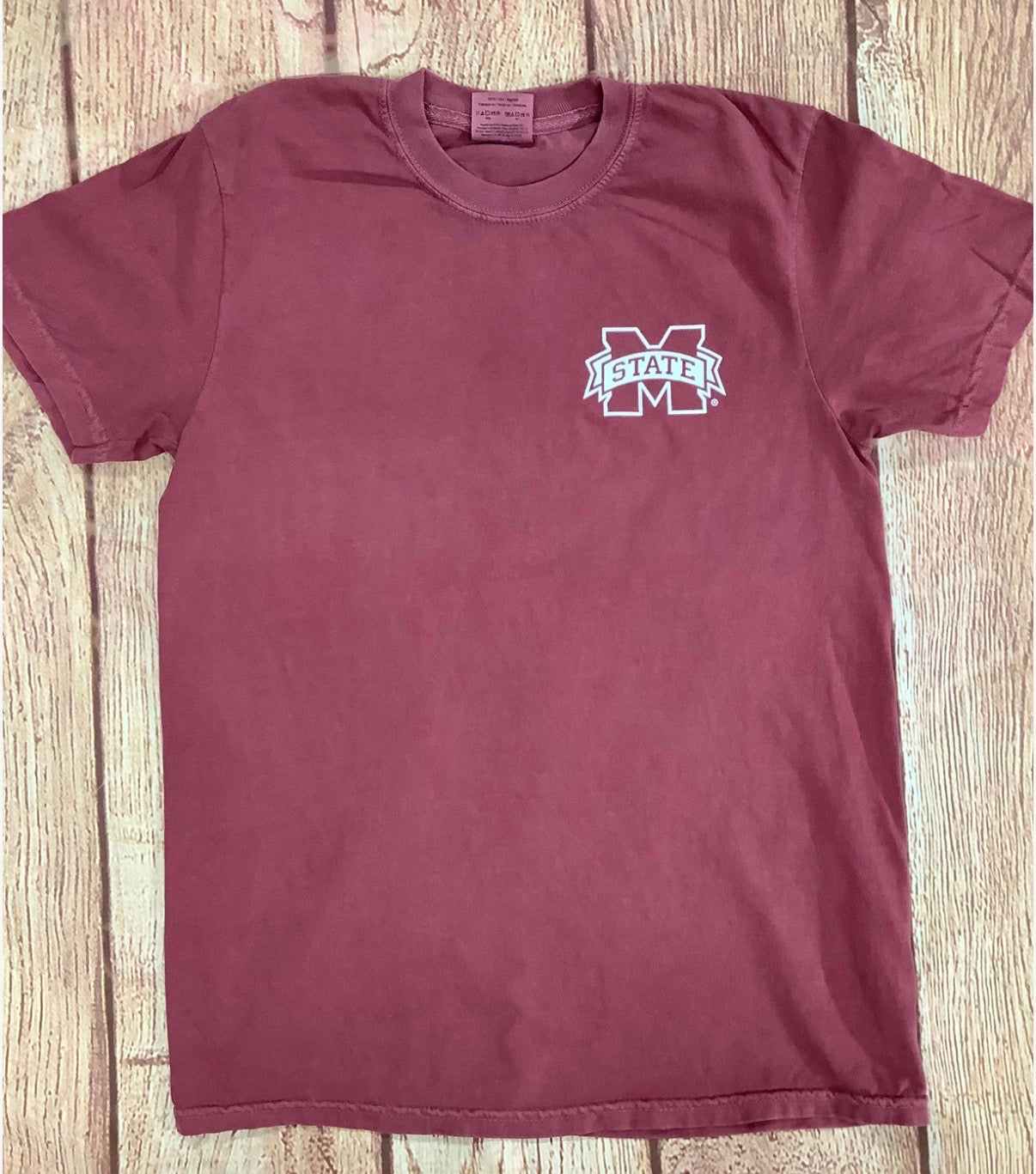 MSU Bully Flag Tee in Brick
