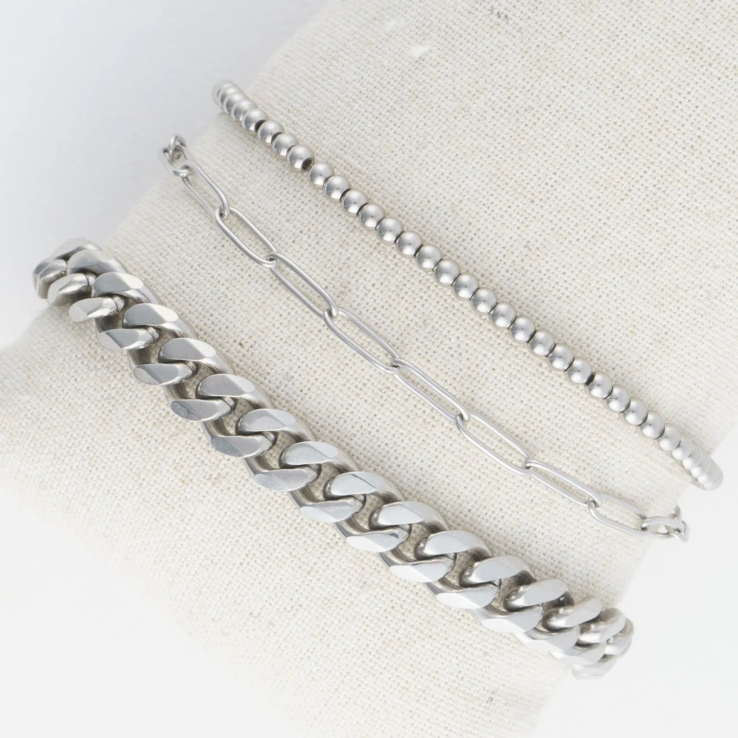 Silver Curb Chunky Fargo Bracelet