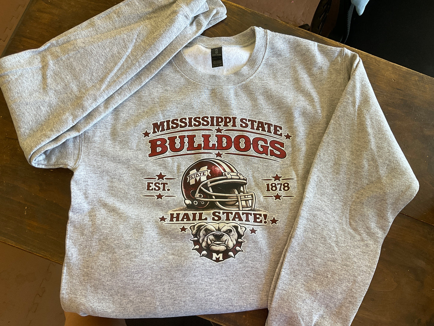 Grey Mississippi State Bulldogs Sweatshirt