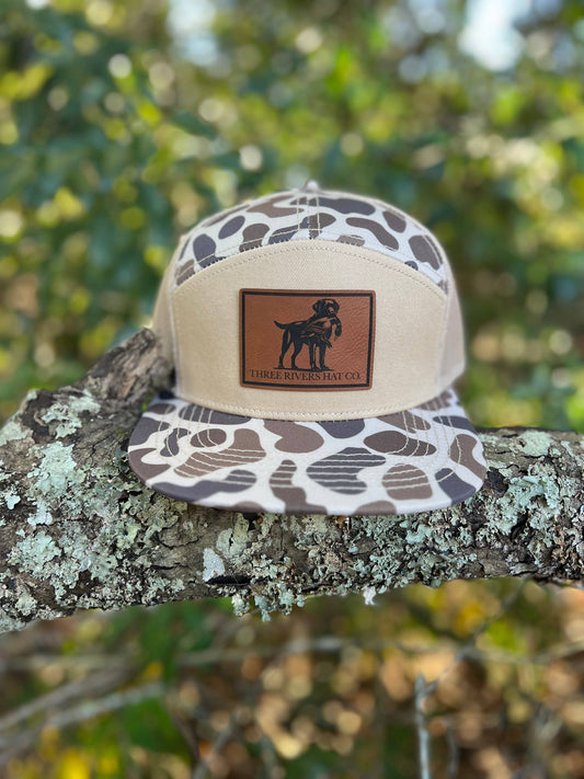 Duck Dog - “Old’s Cool” Camo Flatbill Snapback - Lost Hat Co. 7 panel: Old’s Cool Slough