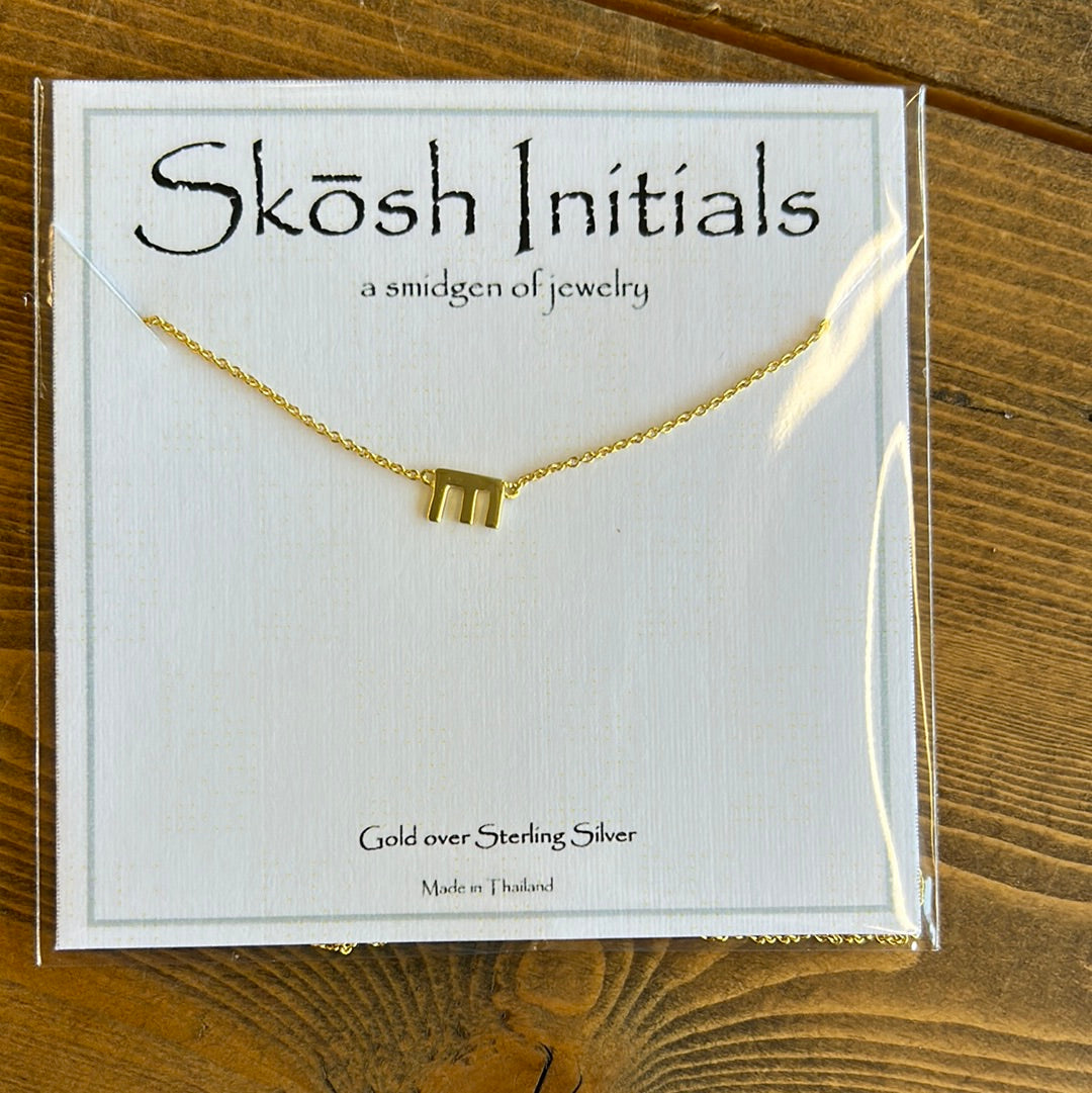 Skosh Sideways Initial Gold Necklaces