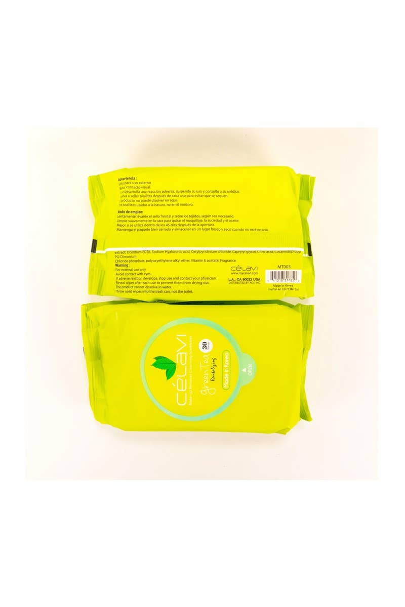 Celavi Makeup Cleansing Towelette Green Tea