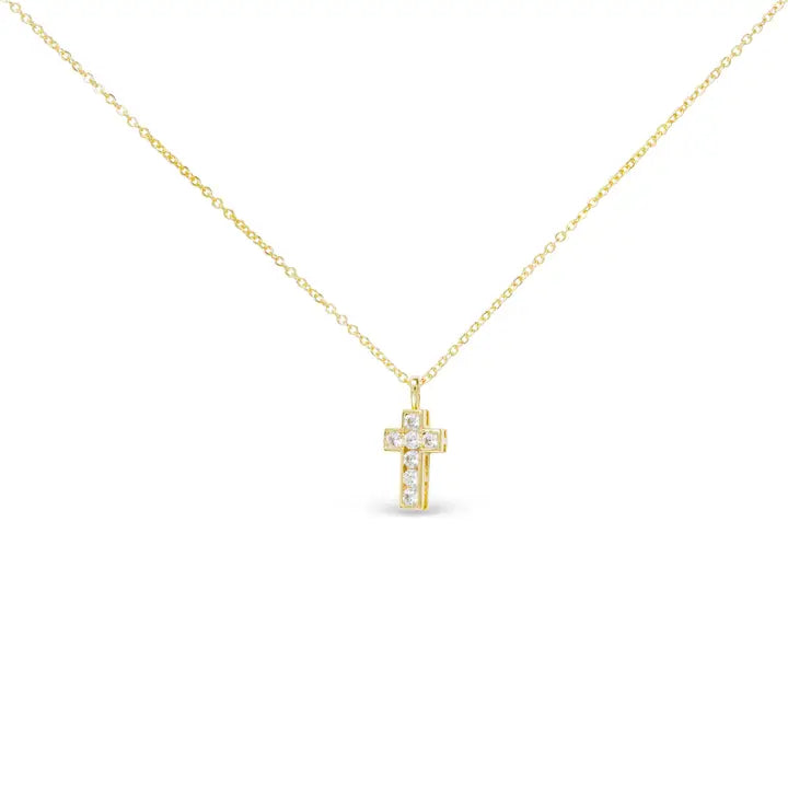 Gold Small Framed Cross Necklace