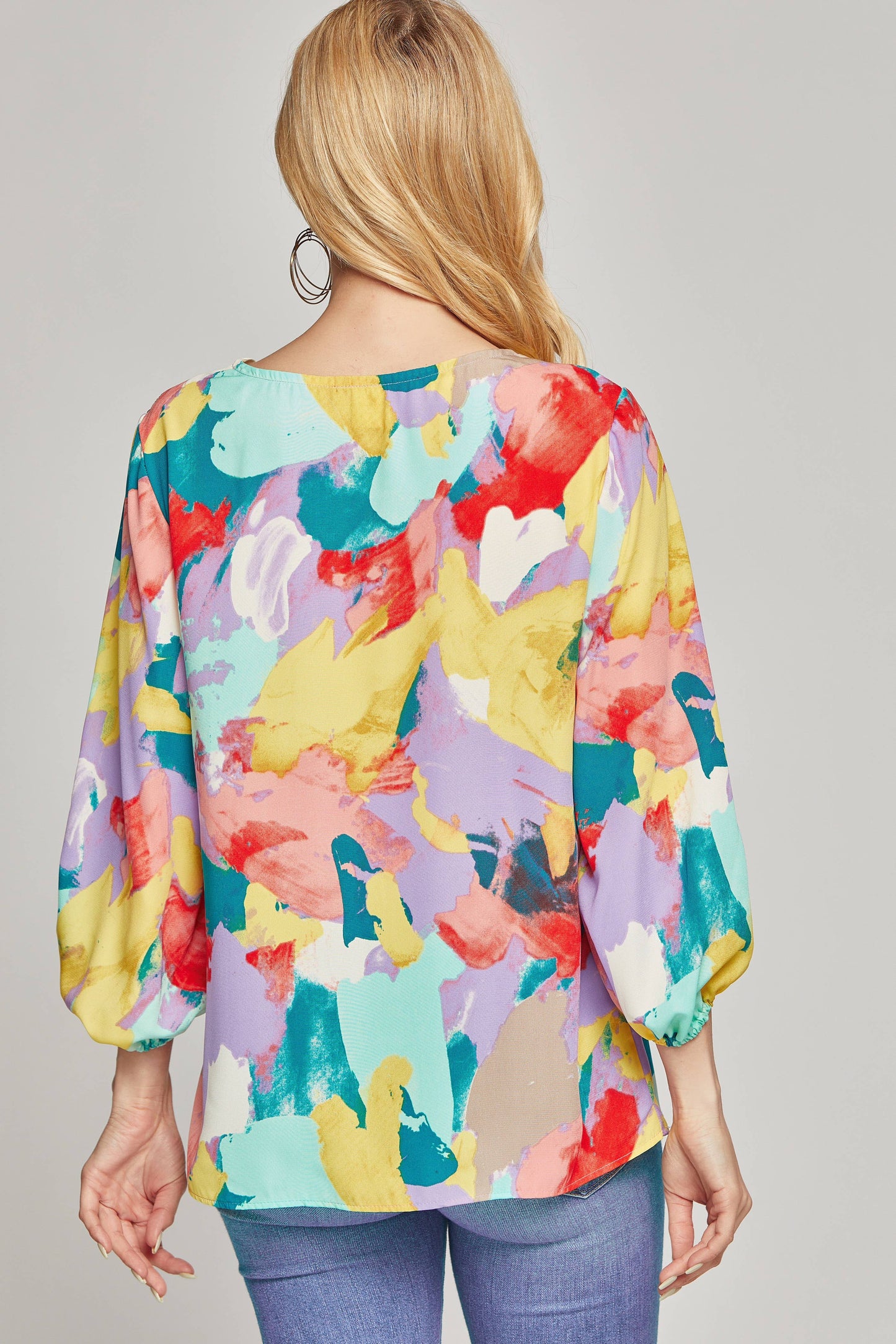 Abstract Patterned Blouse Top