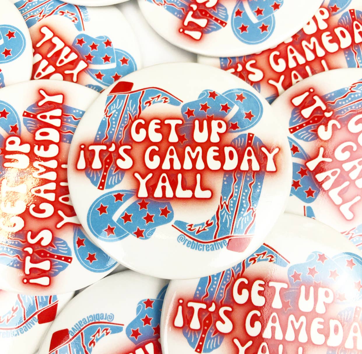 Get Up - Red/Blue - Game Day Button