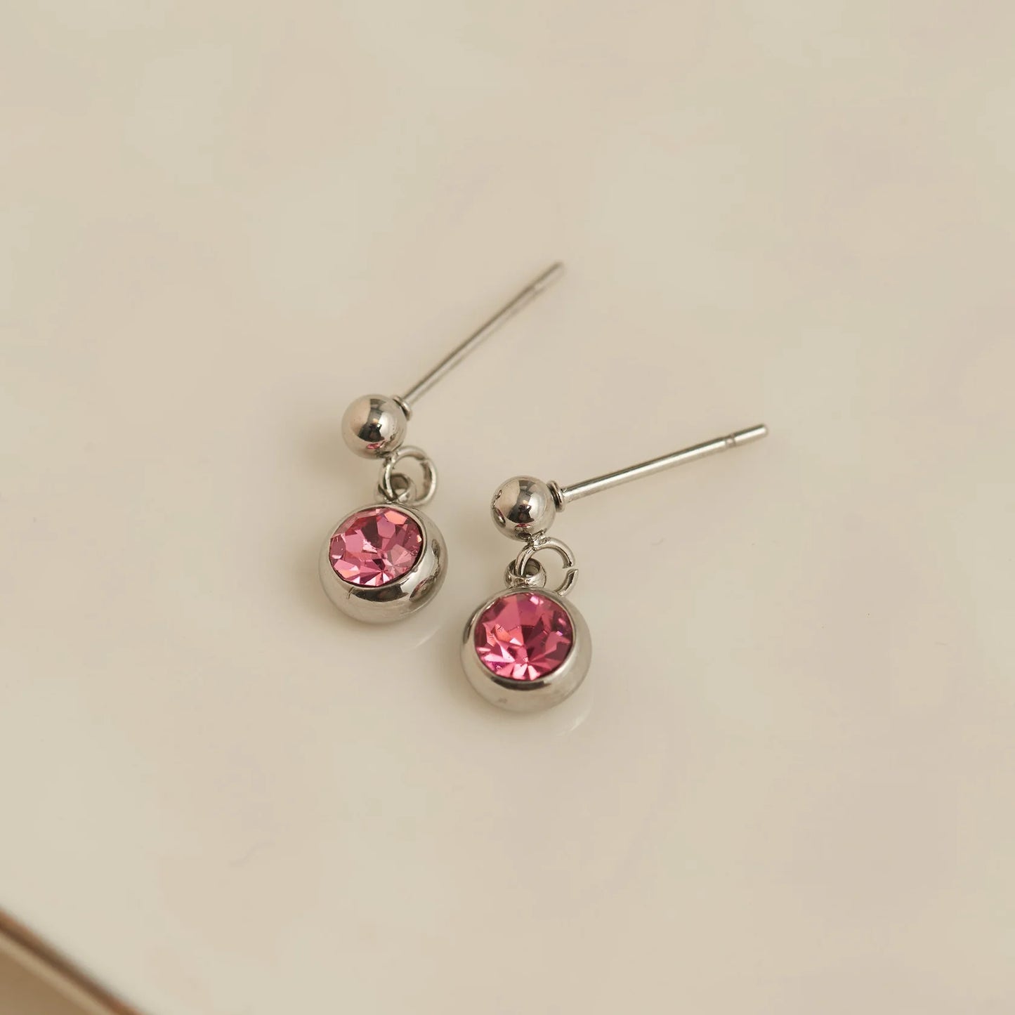 rose Pink Dangle Studs