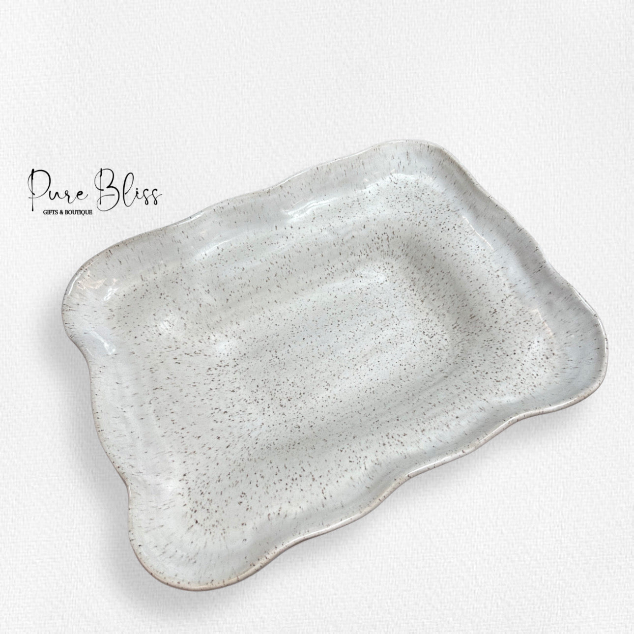 Deep Rectangle Server Pottery Simply White
