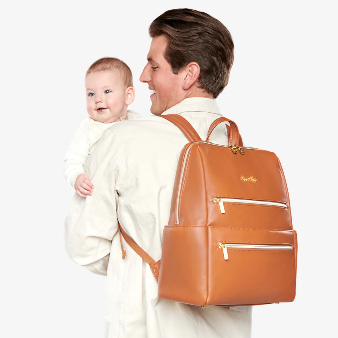 Eras Backpack w/ Changing Pad - Cognac