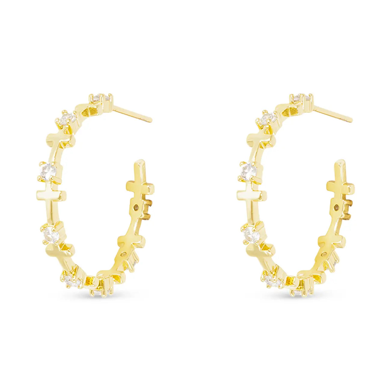 Infinity Cross Hoop Earring