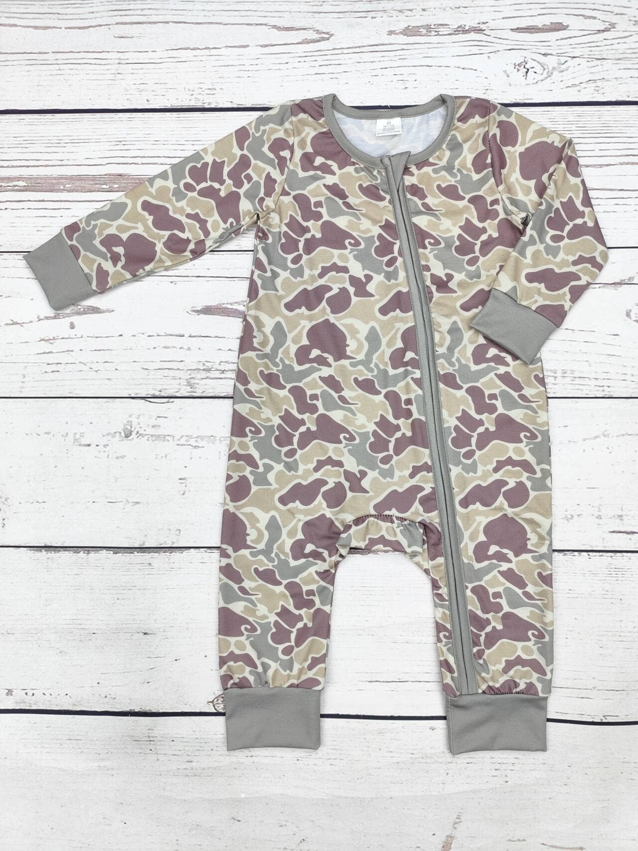 Baby Camouflage Print Zip Sleeper