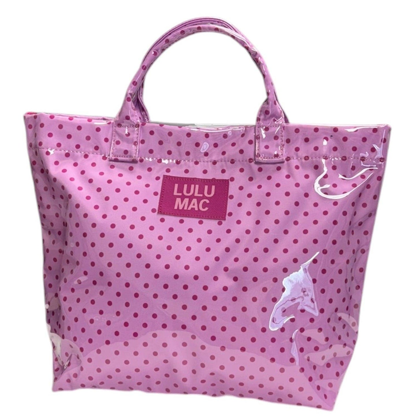 TOTE BAG - LIGHT PINK/HOT PINK DOT