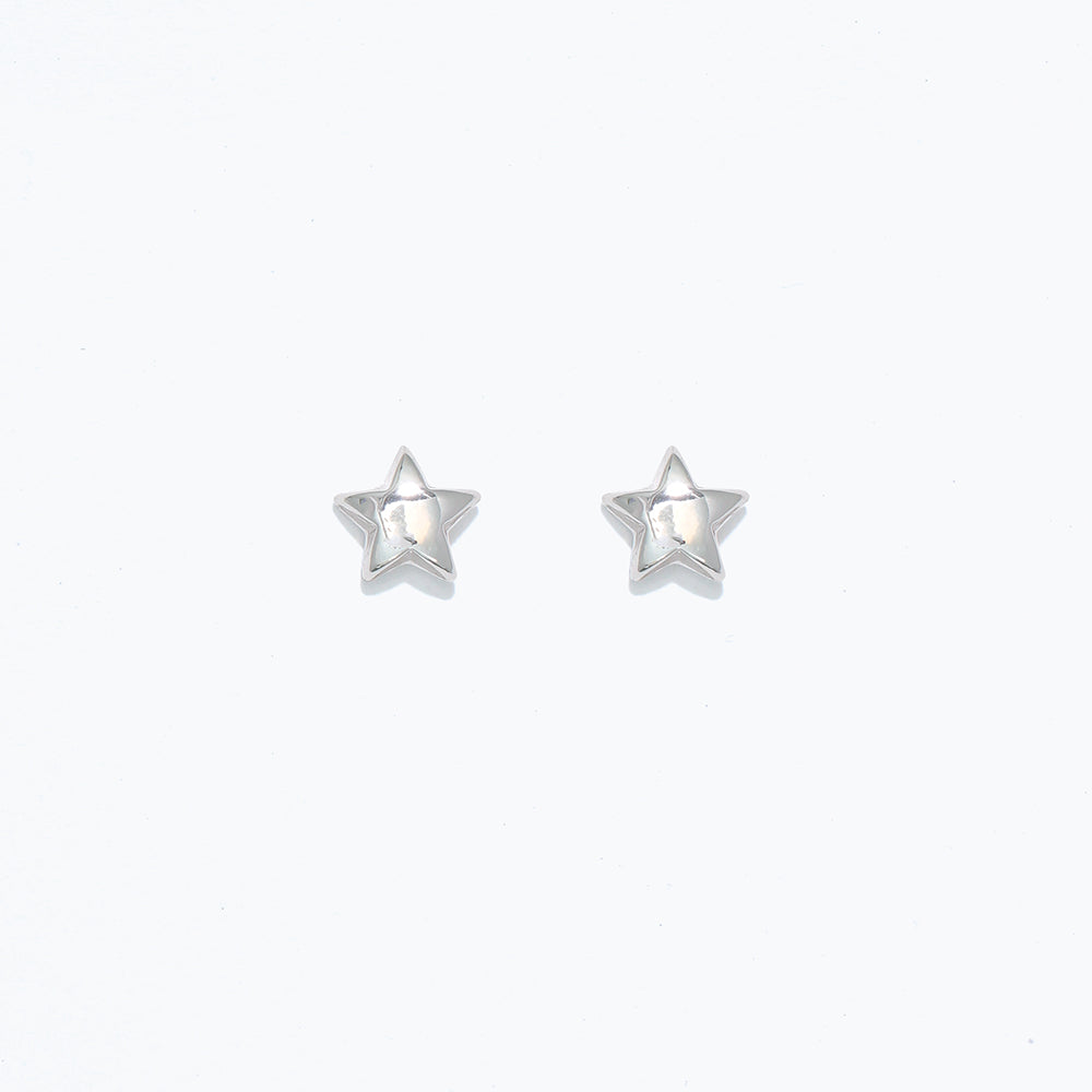 Bright Silver Stars Earrings