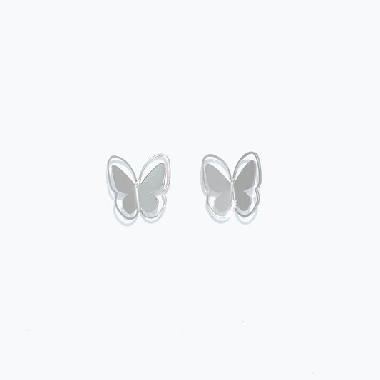 Cutout Silver Butterfly Earrings