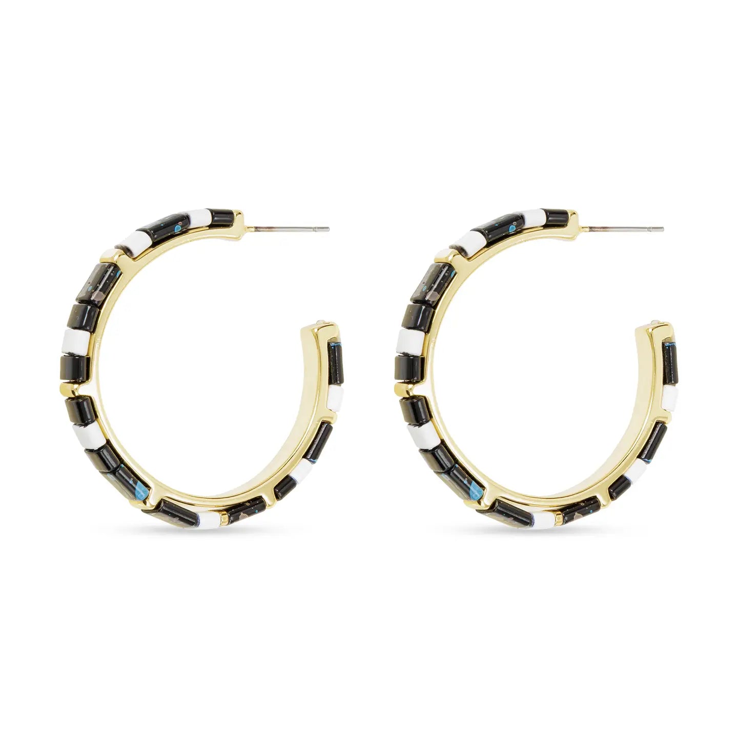 Black & White Patterned FlatBead Hoop
