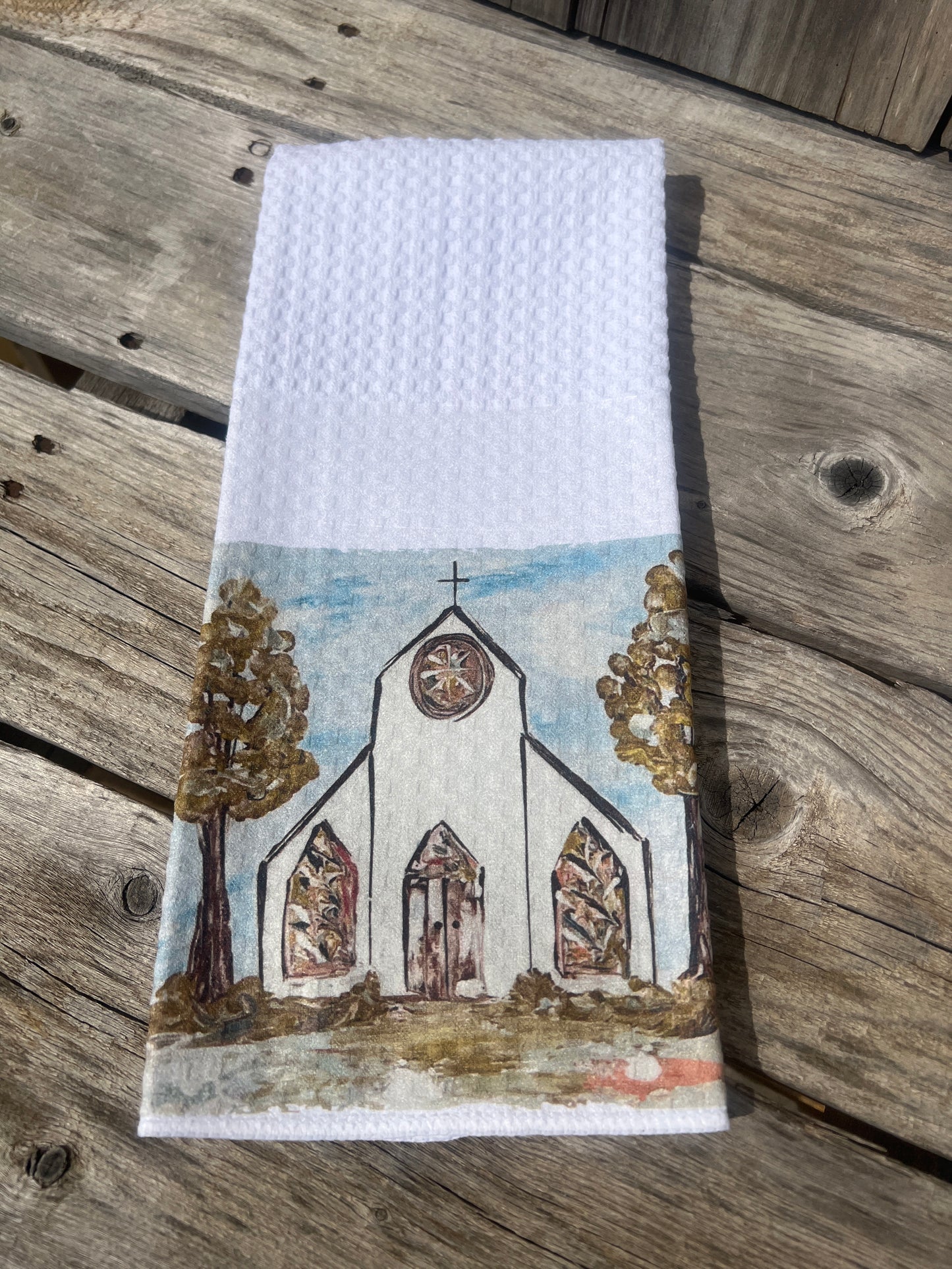 Sunday Church Tea Towel