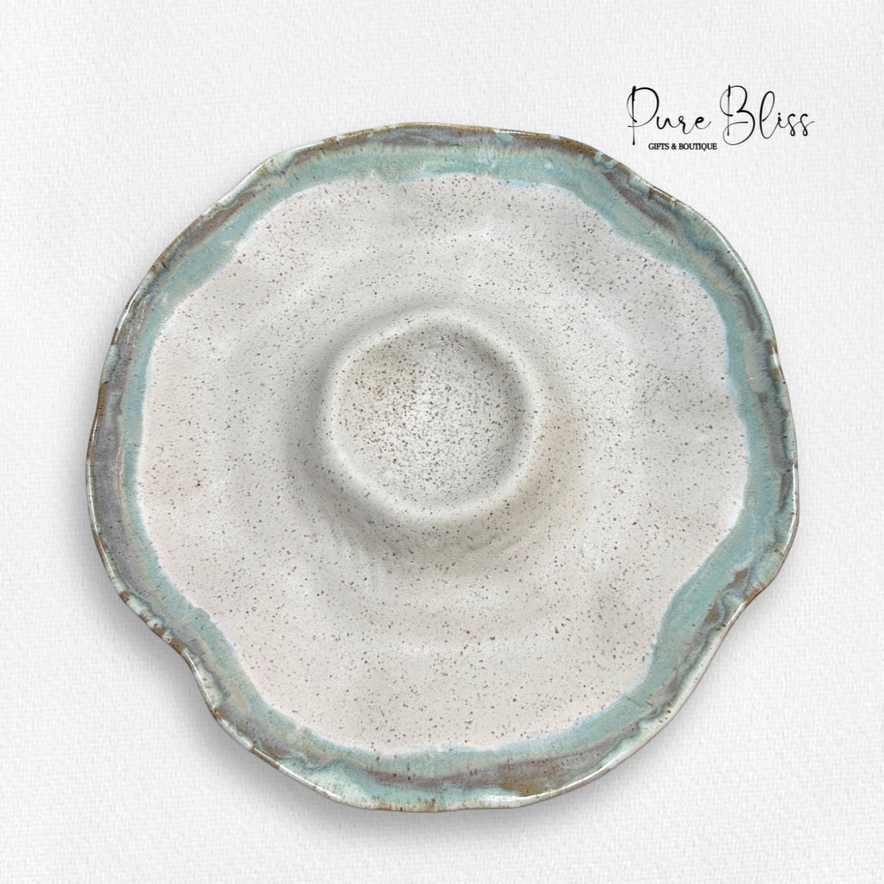 Crudités Server Pottery Hydrangea
