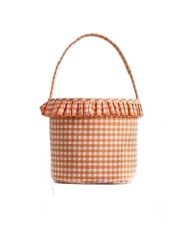 Orange Ruffle Basket Tote