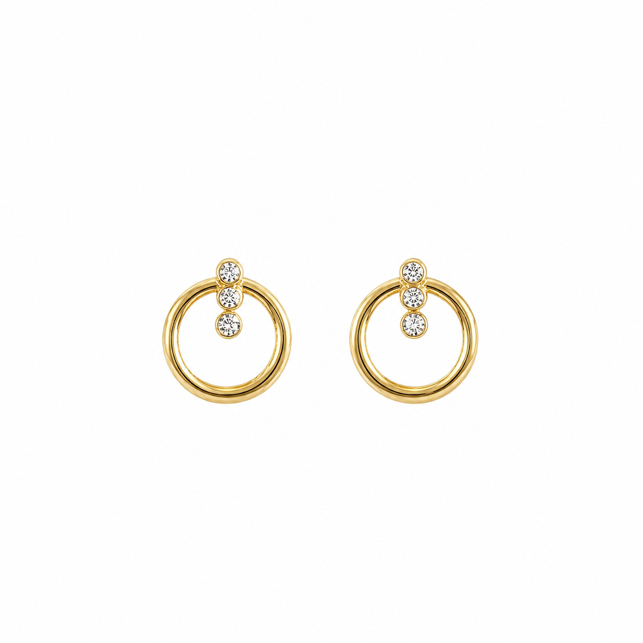 Round Delicate Stud Earrings