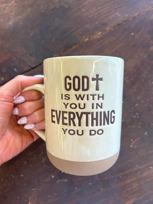 God Is With You Pottery Mug