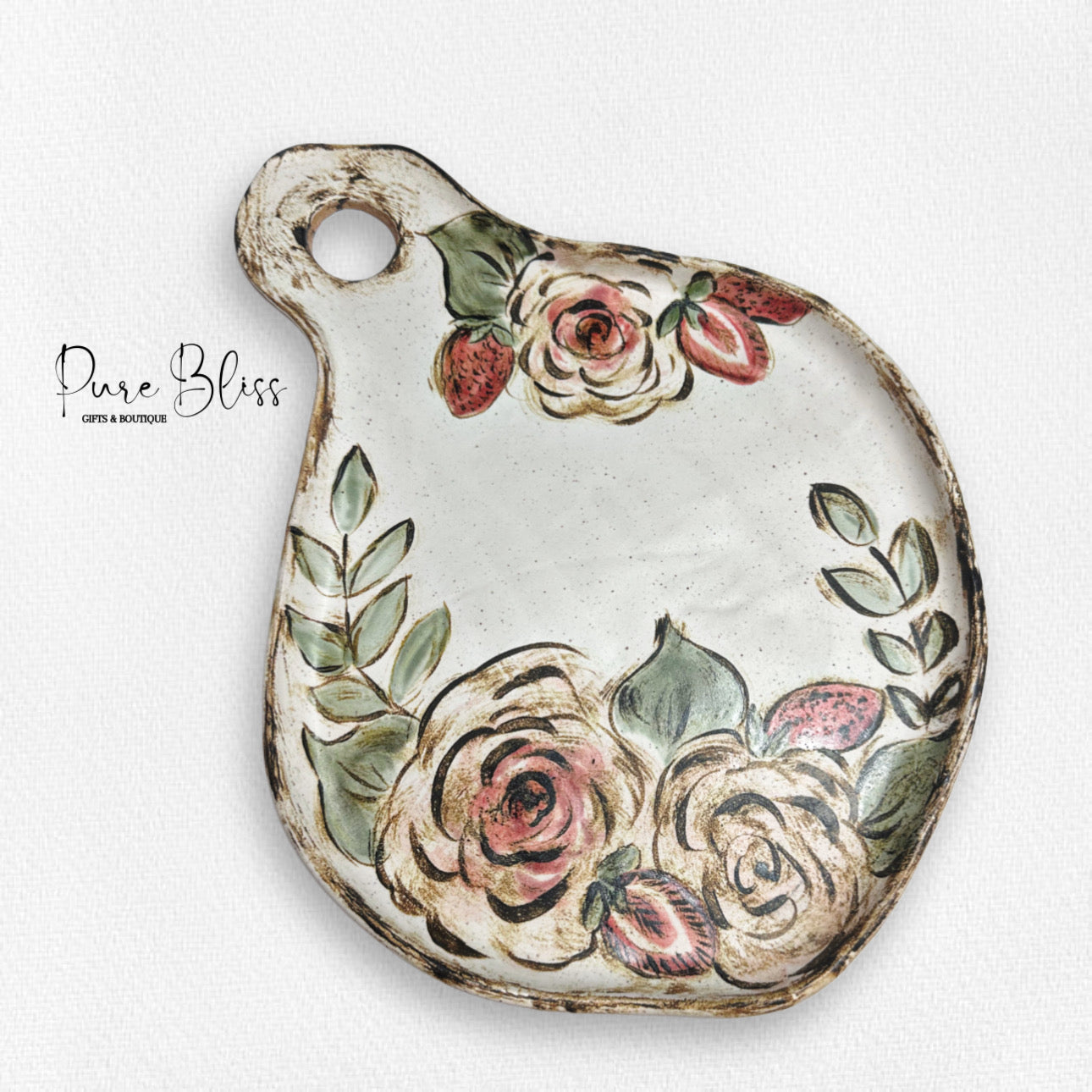 Charcuterie Pottery with Flowers and Fruit