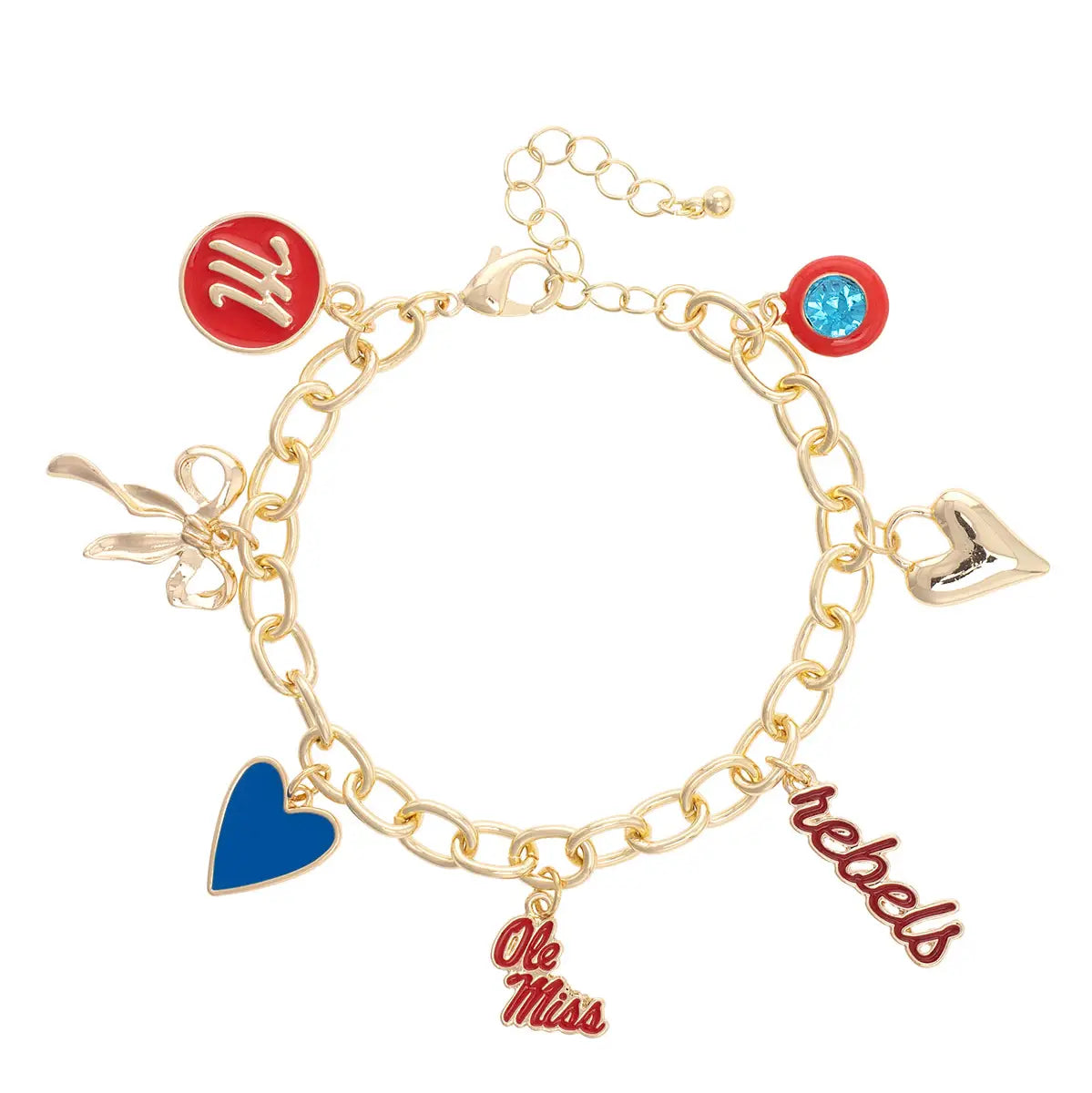 Ole Miss Rebels Enamel Icon Charm Bracelet