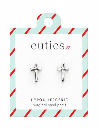 Classic Silver Cross Earrings