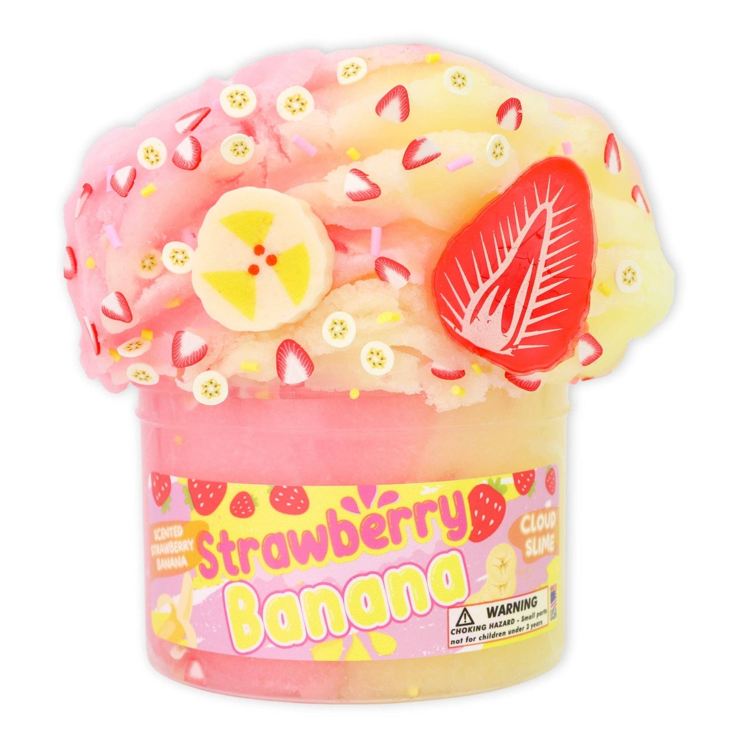 Strawberry Banana - Cloud Textured Slime