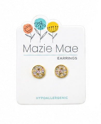 Gold Round Confetti Earrings