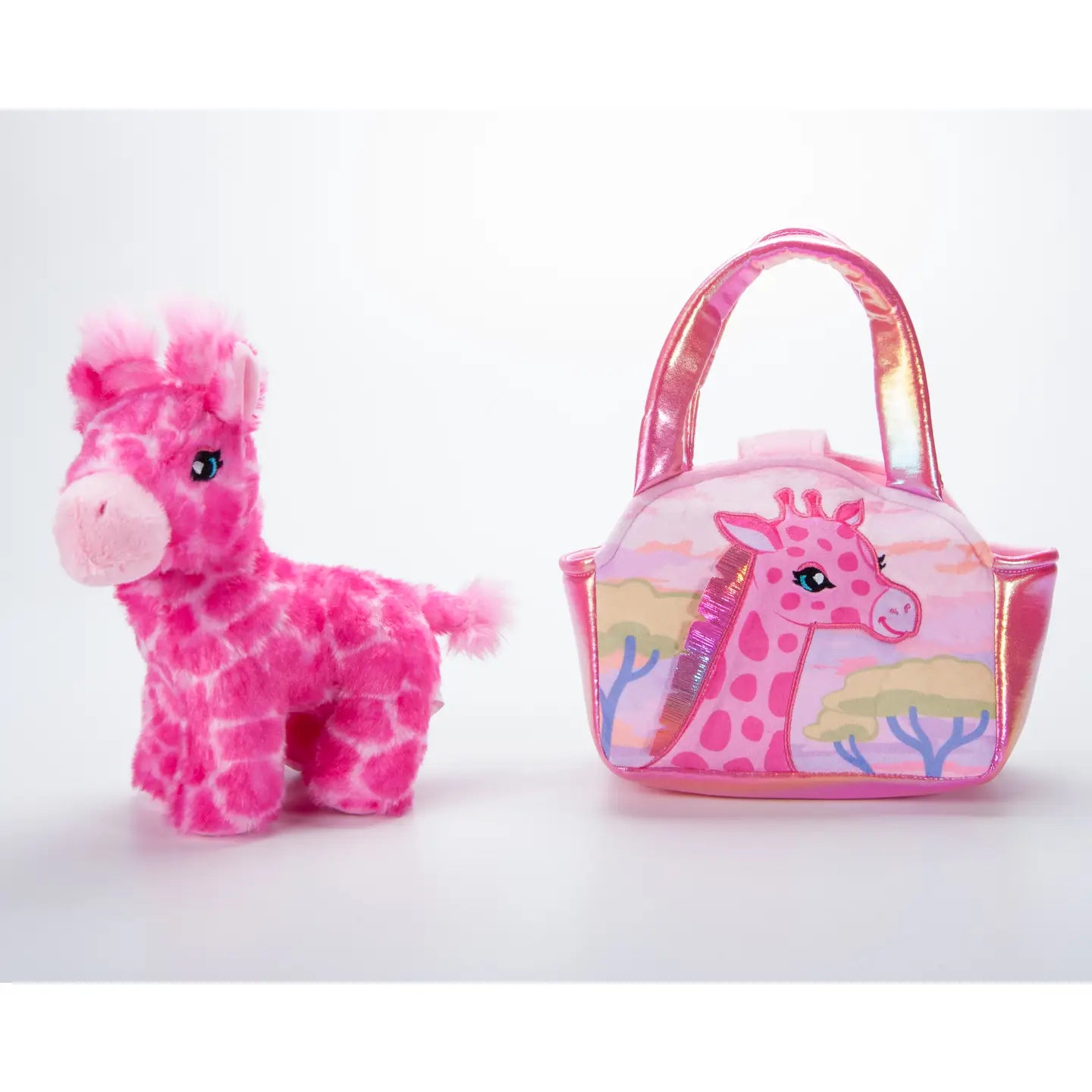 Purse & Plush Giraffe Pink
