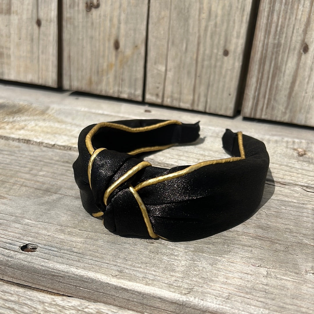 Satin with Gold Accent Headbands