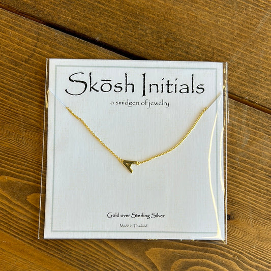 Skosh Sideways Initial Gold Necklaces