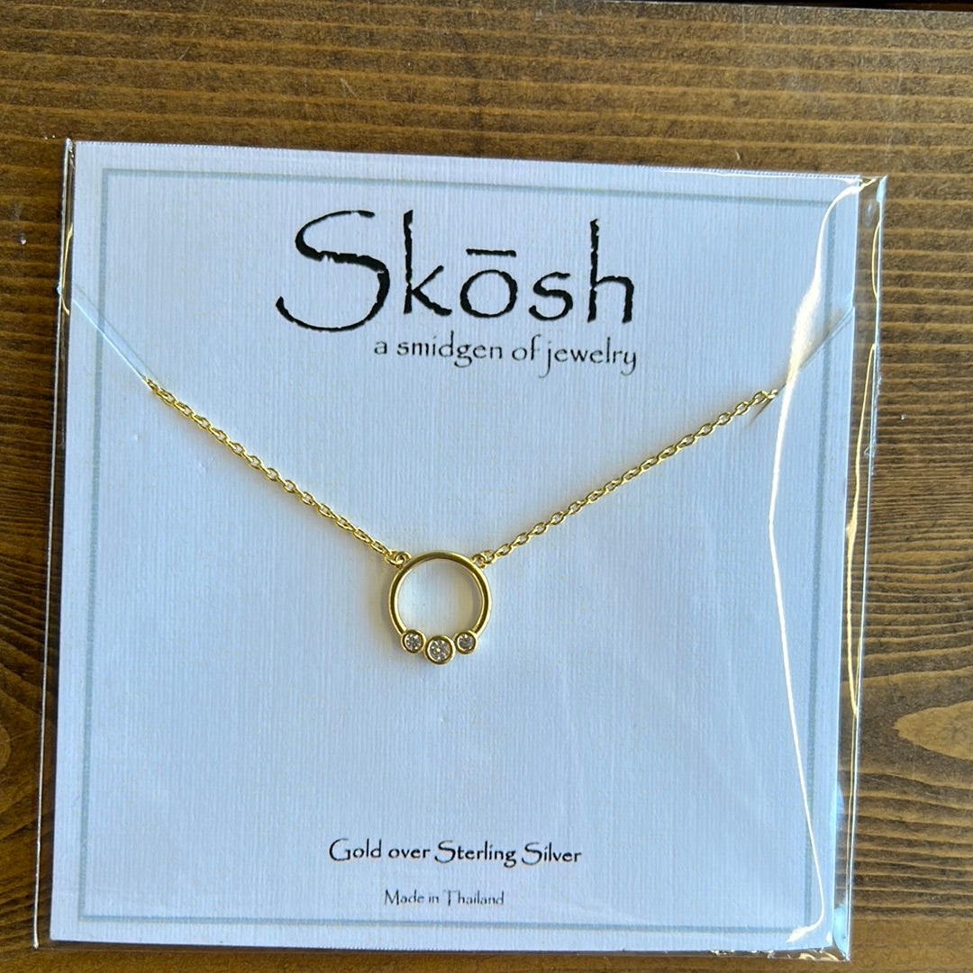 3 Stone Circular Necklace