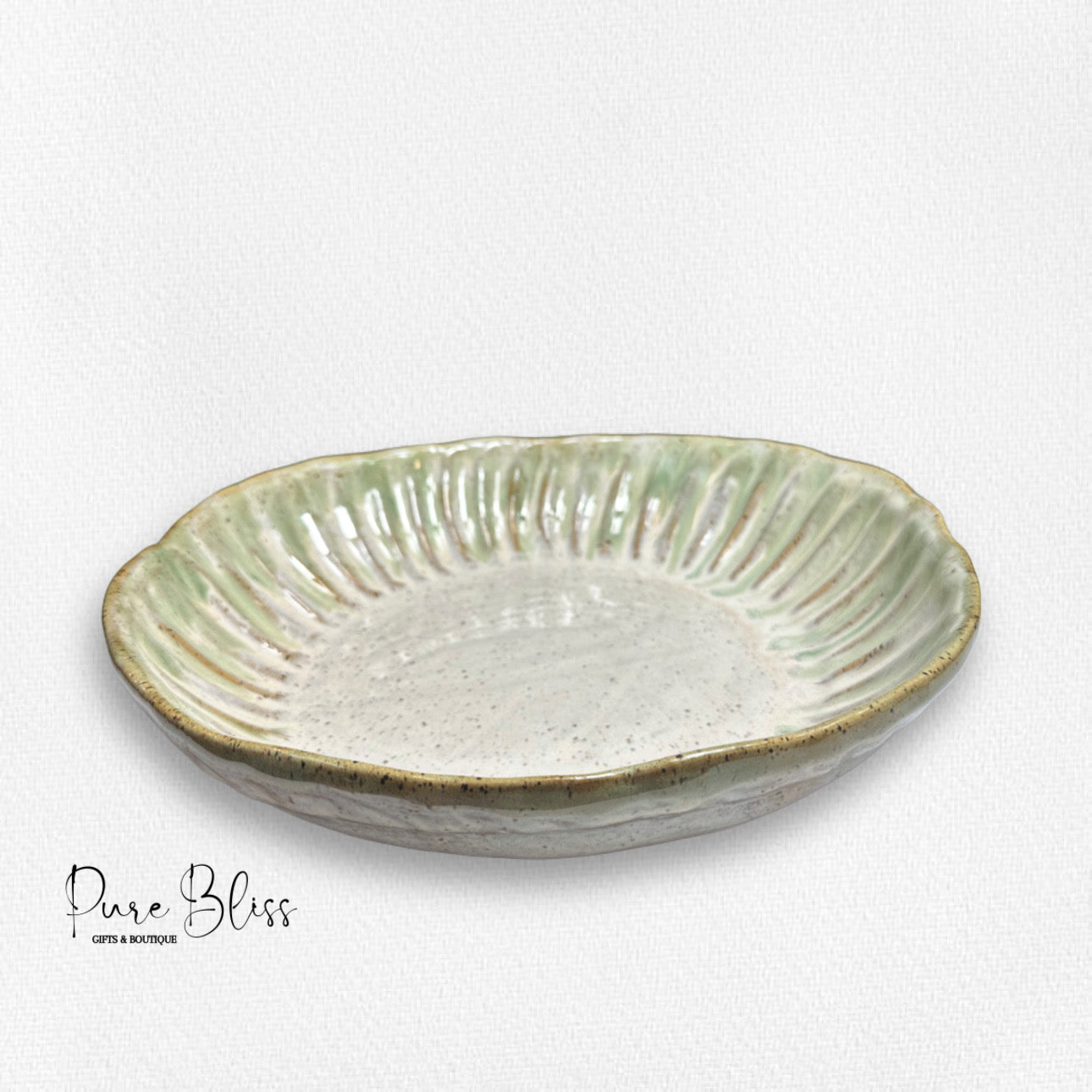 Crimped Serving Bowl Pottery Matcha