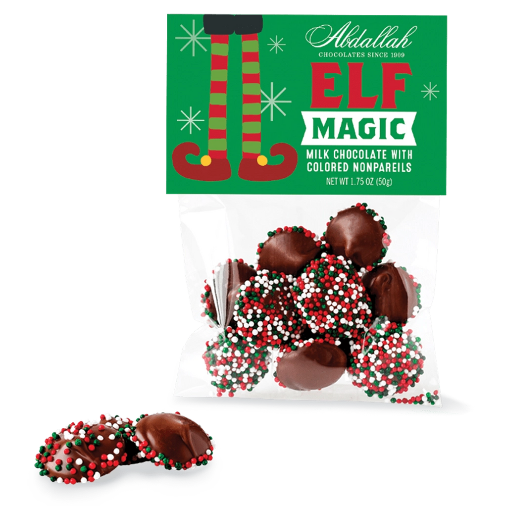 Abdallah Candies : Elf Magic Milk Chocolate Non-Pareils