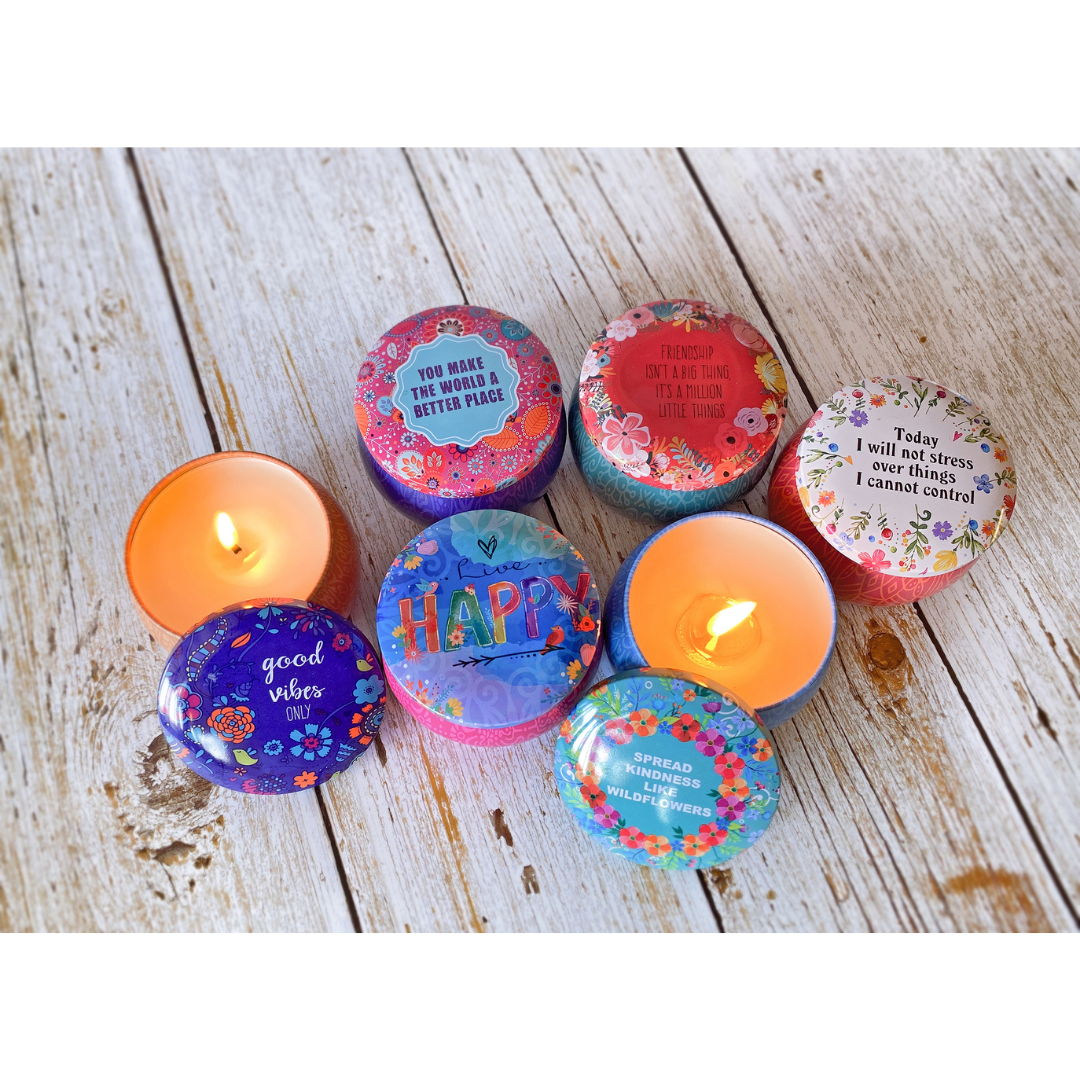 4.4oz Boho Tin Candles
