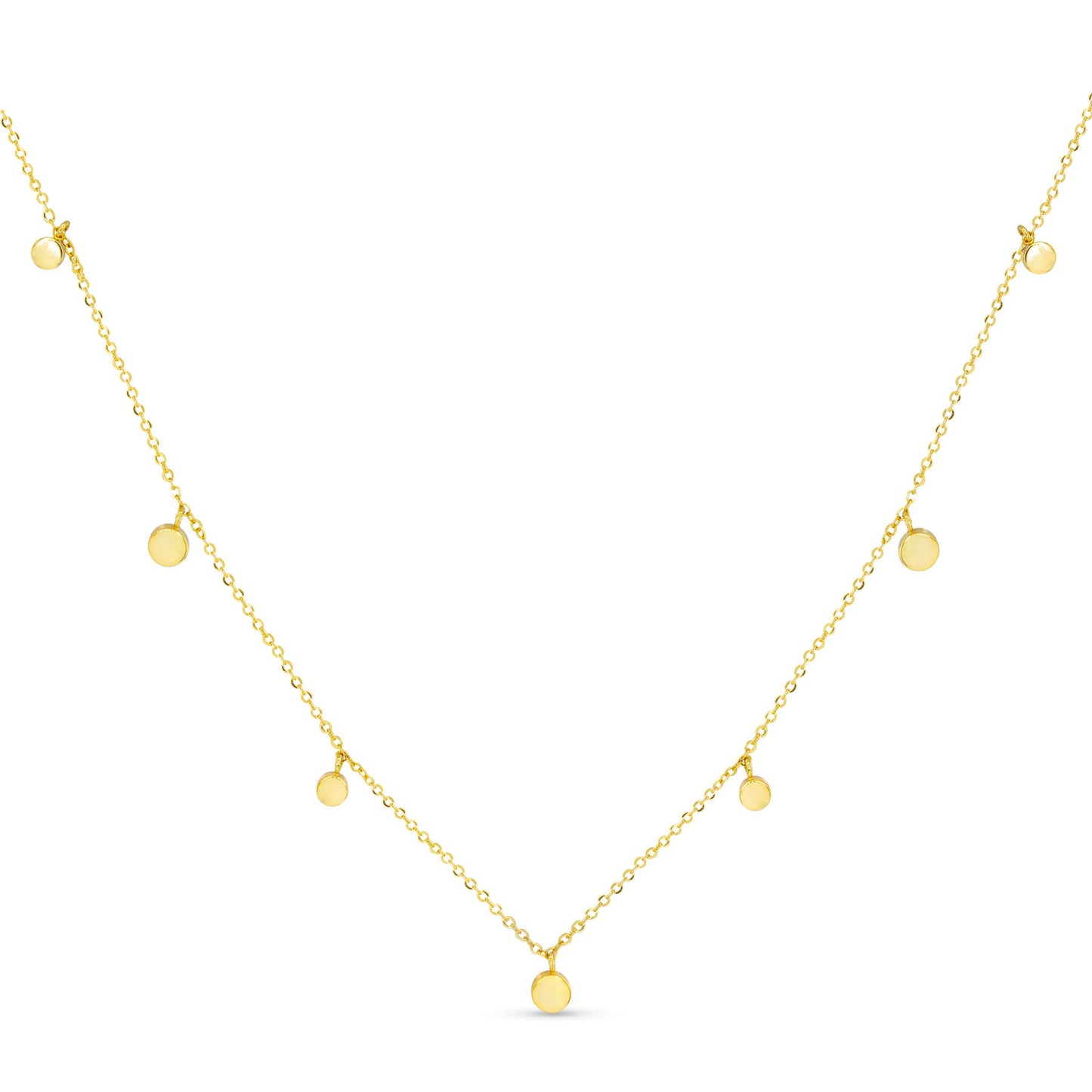 Gold Station Disk Necklace