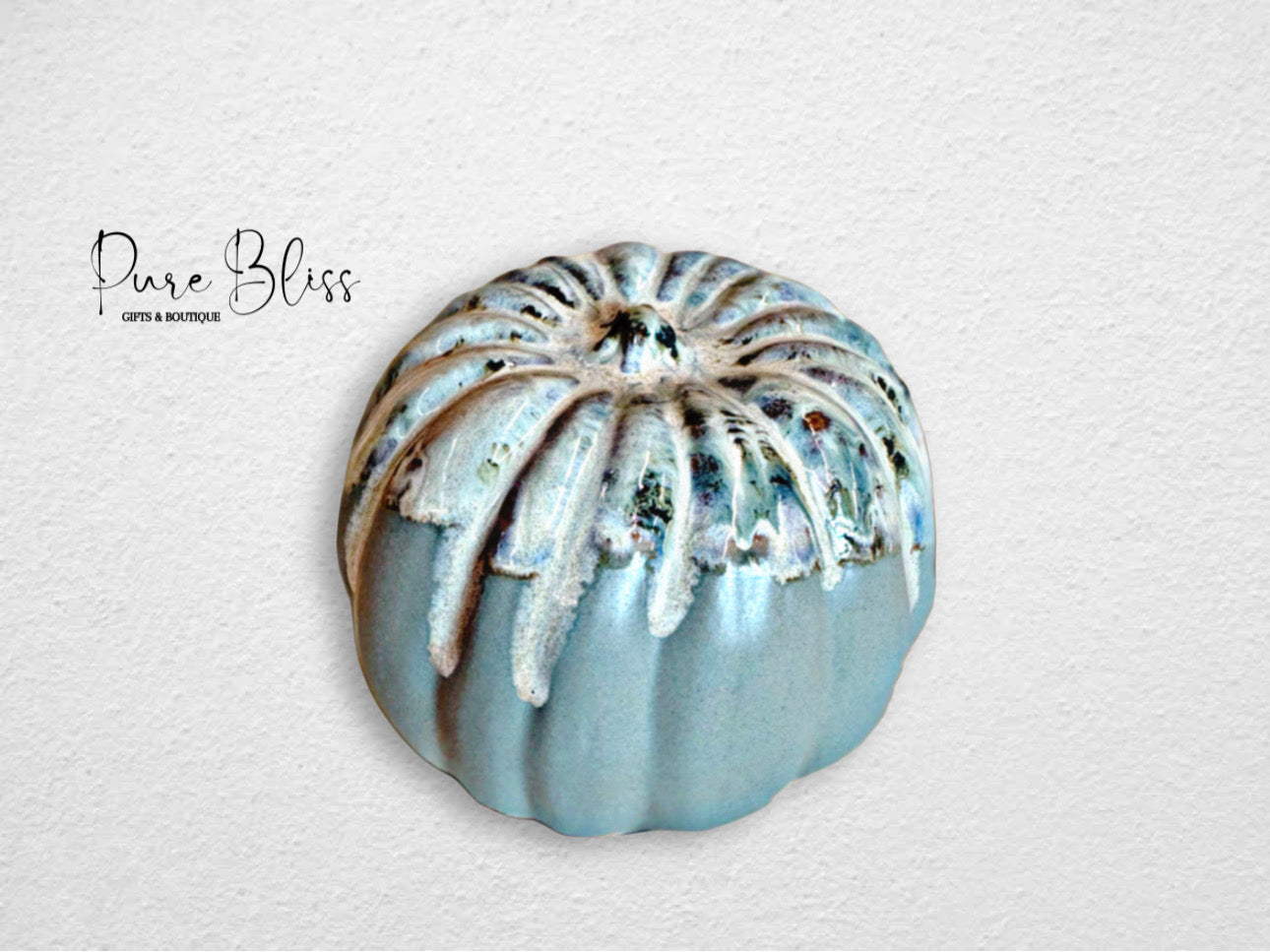 Medium Pumpkin Pottery Peaceful with Lapis