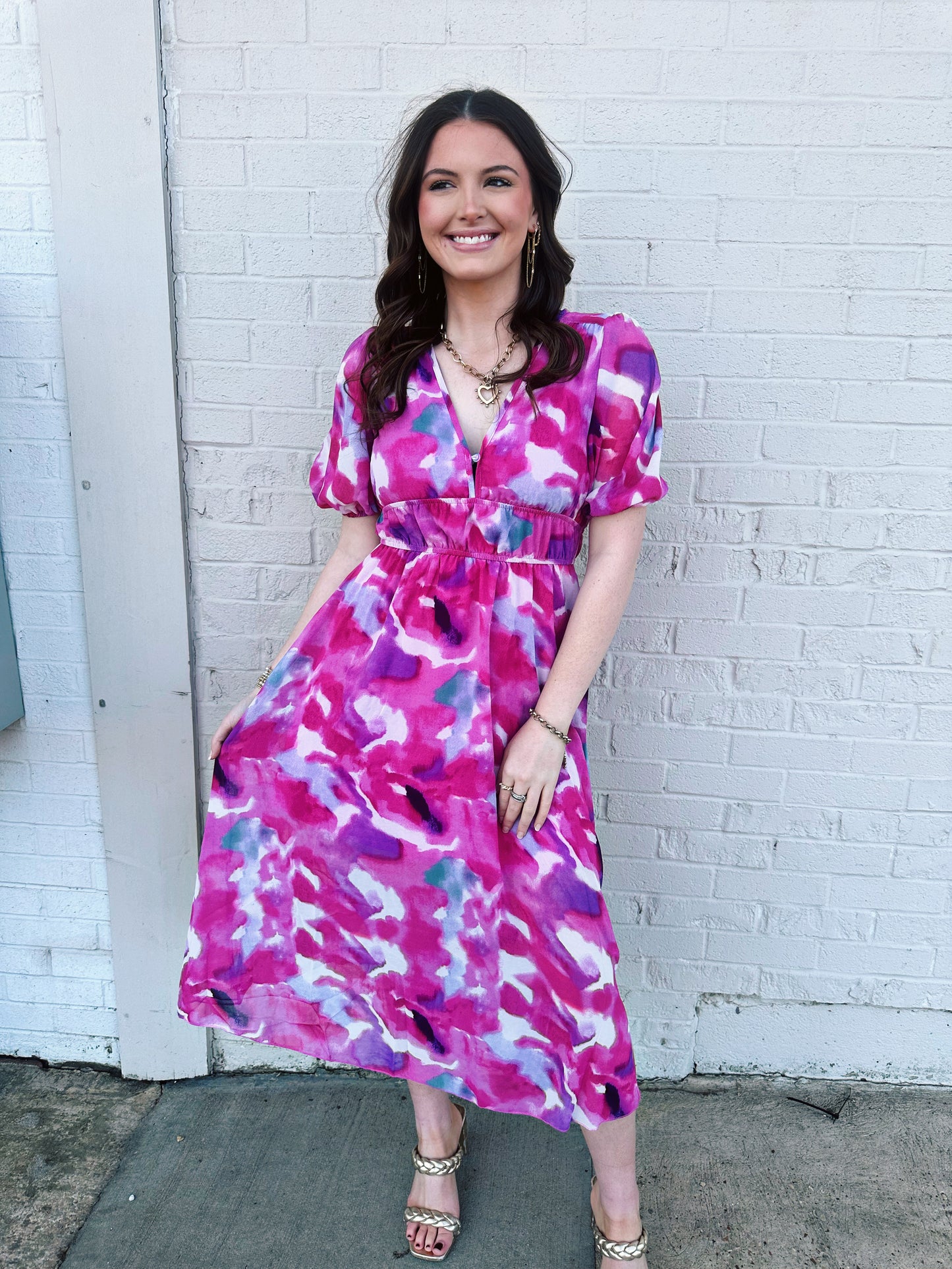 Pink Skies Midi Dress