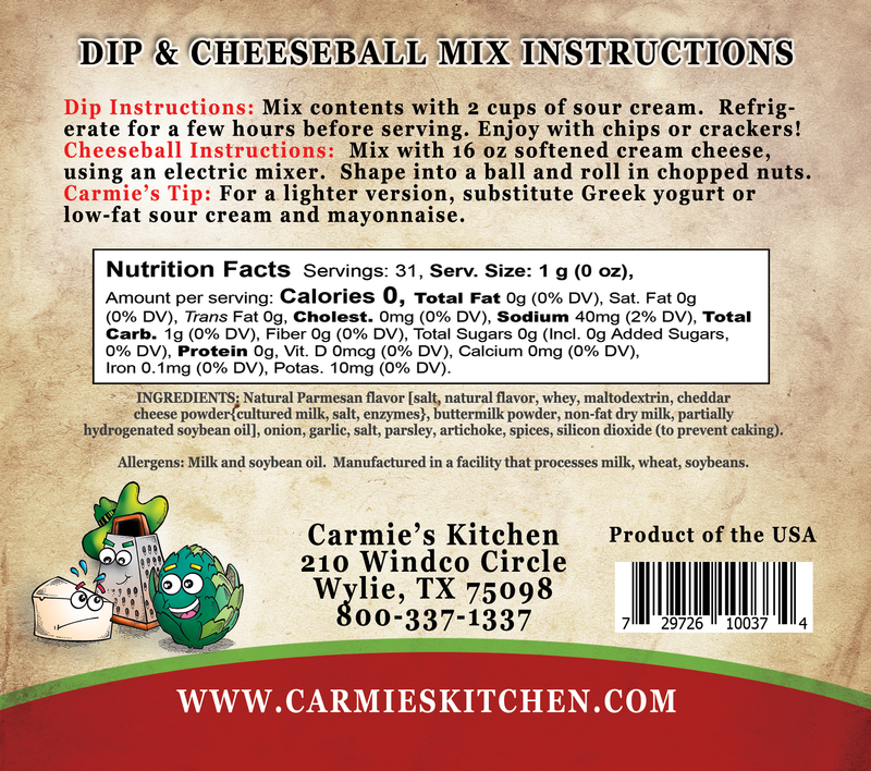 Artichoke Parmesan Dip Mix - Carmie's Kitchen