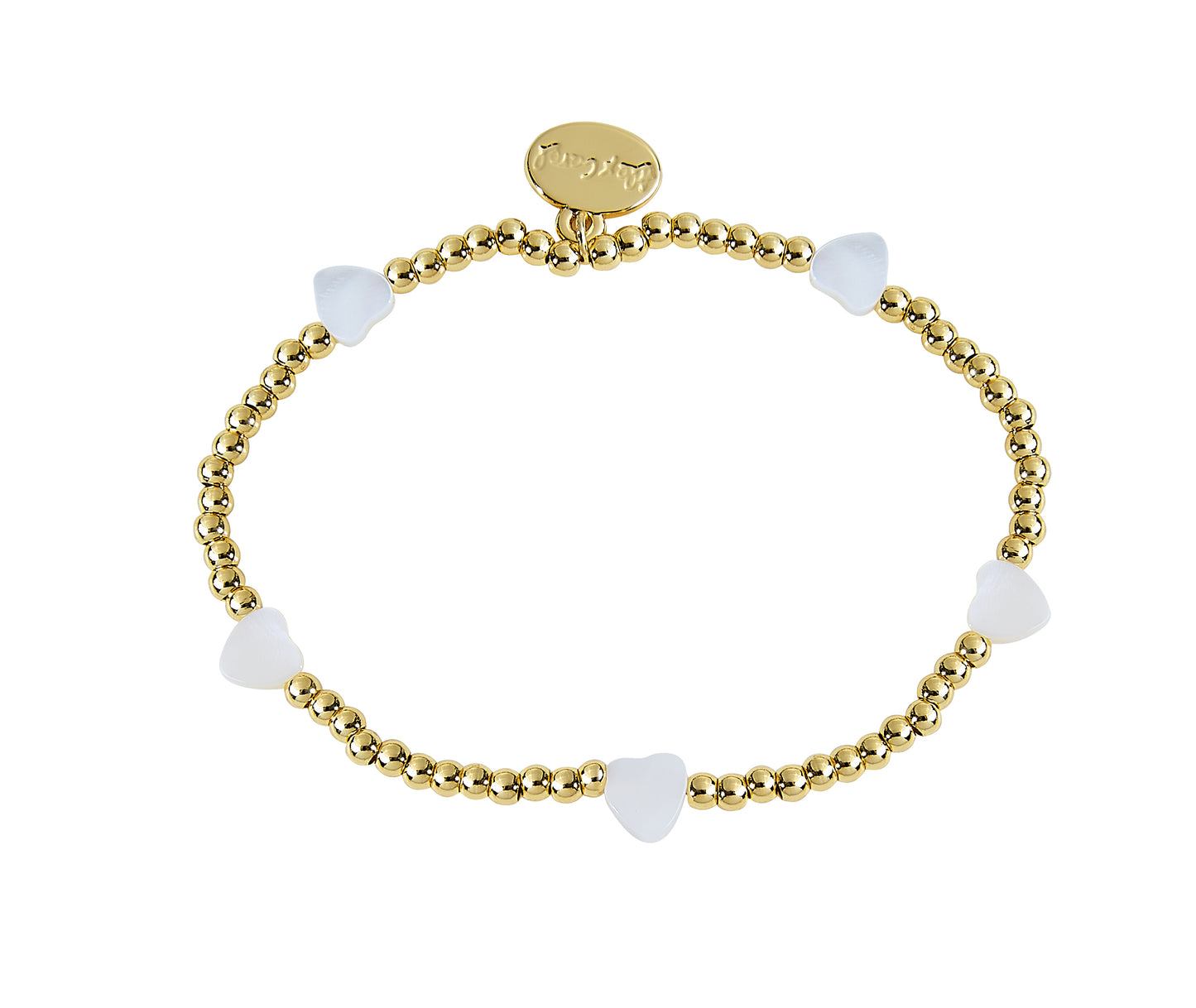 3MM Gold Ball With 5pc Shell Heart