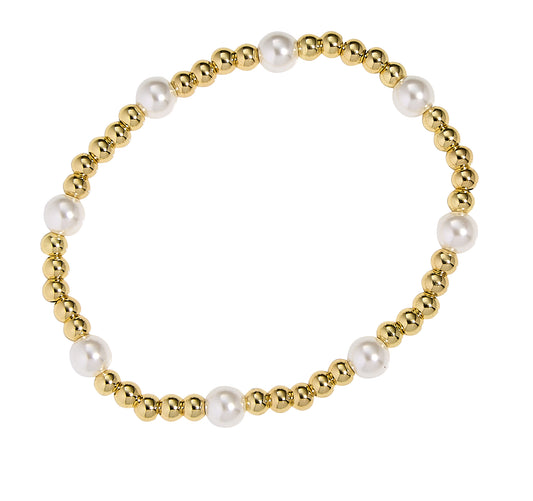 4MM Gold Ball W/ 6MM Shell Pearl