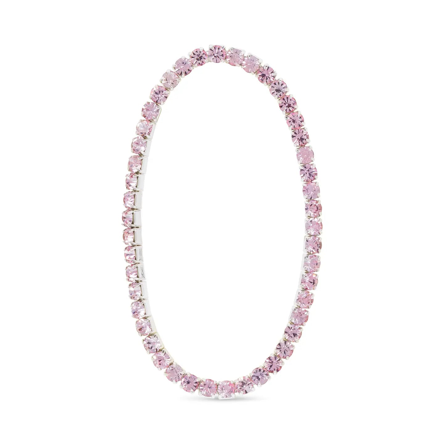 Silver Light Pink Stretch Tennis Bracelet