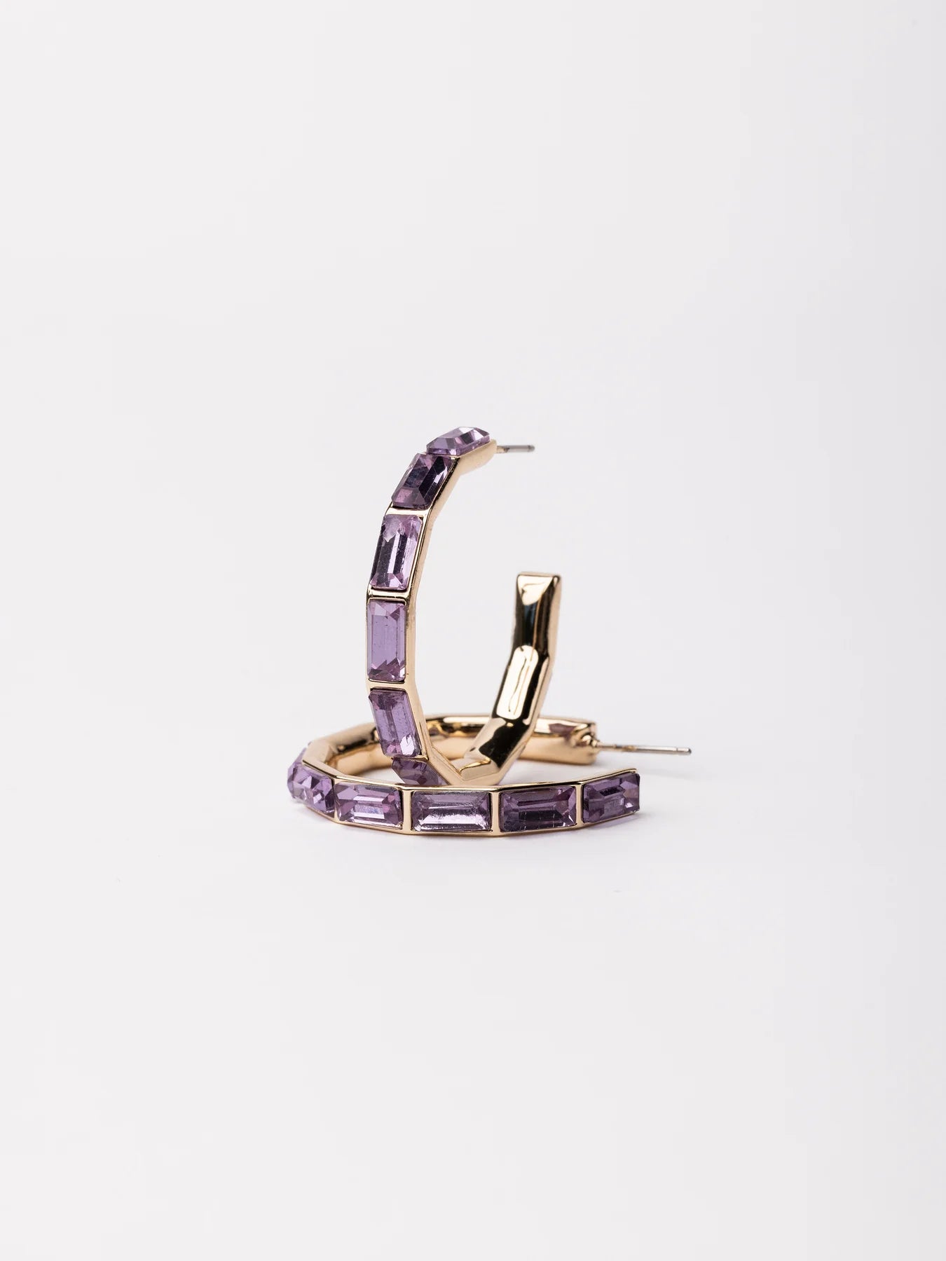 Purple Hearts Medium Hoop