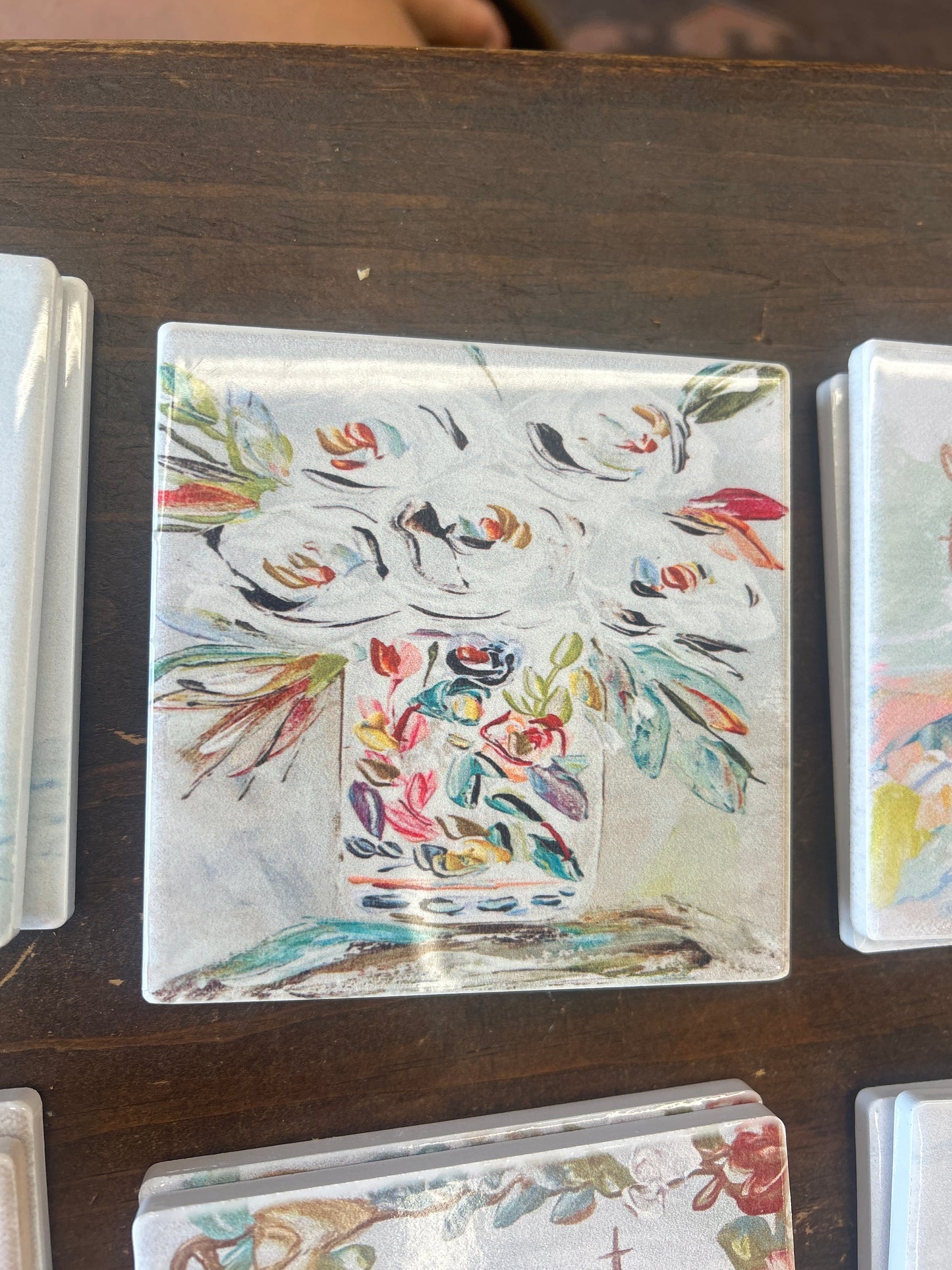 Speckled Flower Vase Coaster