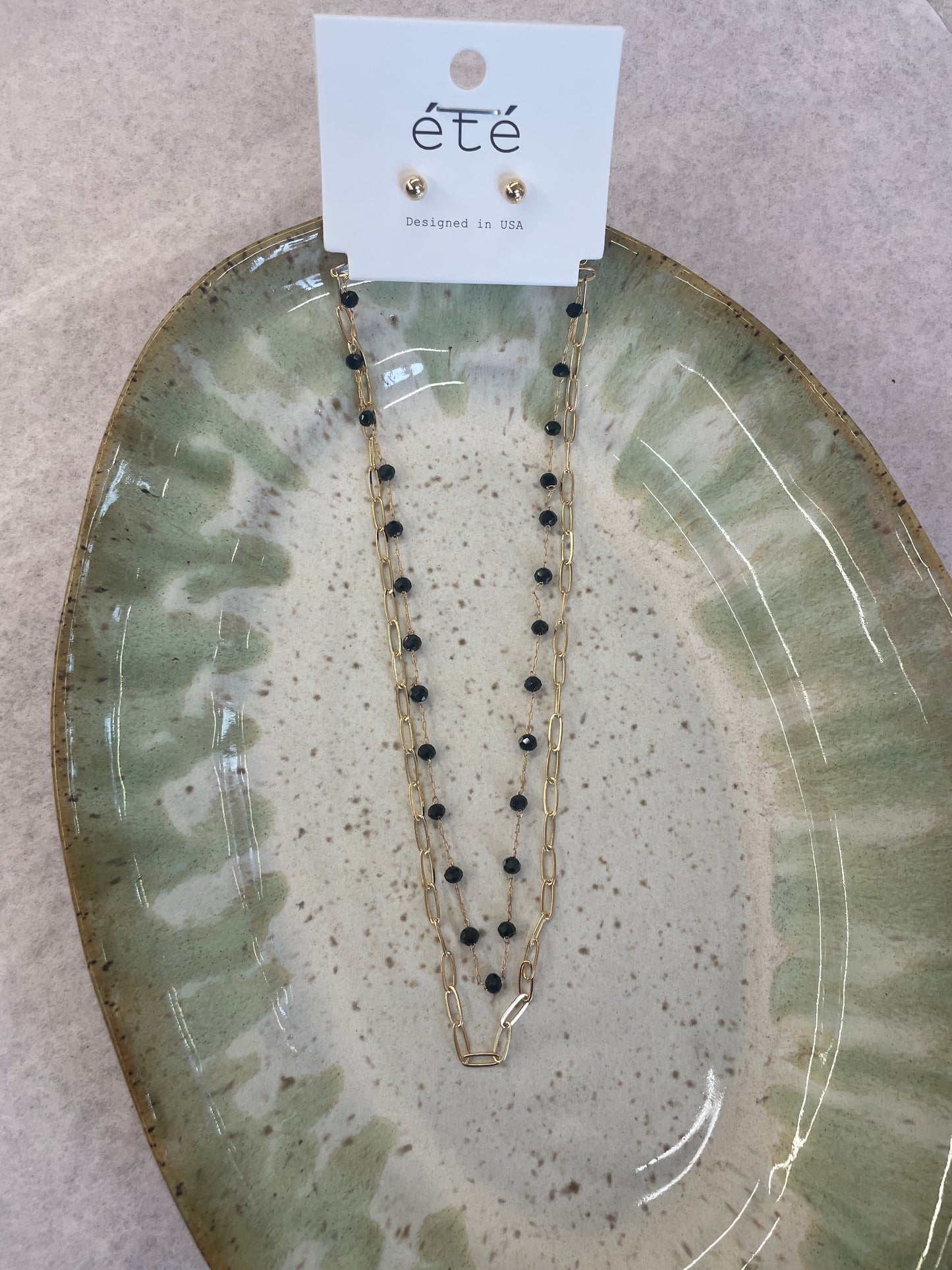 Black Beaded Necklace