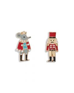 Mini Nutcracker and Rat Ki Earrings